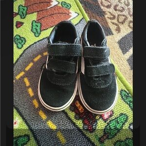 Vans Kids Black Velcro Sneakers